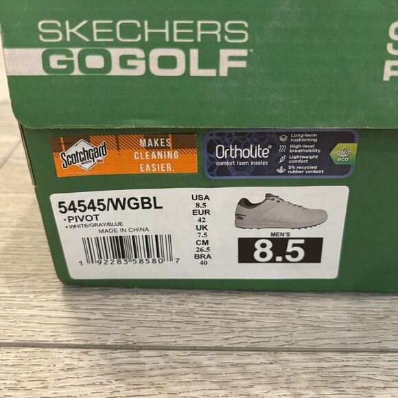 Skechers Go Golf Pivot Golf Shoes 54545 White / Gray Mens 8.5 New Comfort - Picture 2 of 8
